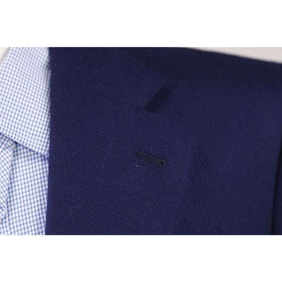 Alexis New York Bespoke Navy Blue Woven Wool Angora Cashmere Blazer Jacket 40R - Picture 5 of 9